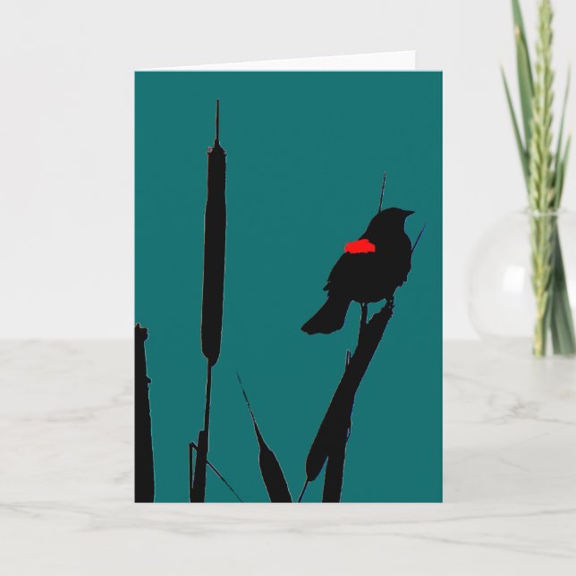 Rotflügge, Schwarzvogel und Katzen-Schwanz Karte (Vorderseite)