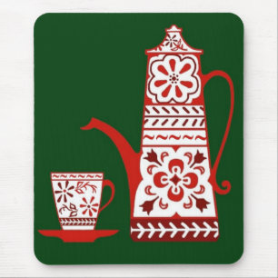 Rotfolk, Delft, Kaffee/Teekanne und Tasse Mousepad