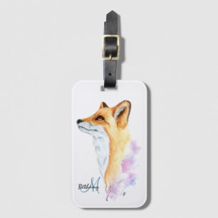 Rotfuchs-Aquarell personalisiert Gepäckanhänger