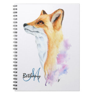 Rotfuchs-Aquarell personalisiert Notizblock