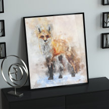 Rotfuchs-Aquarellporträt 02