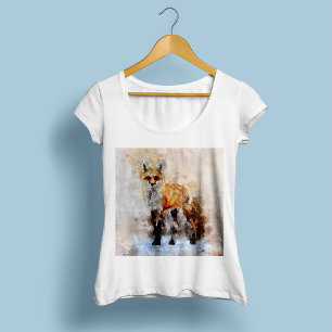 Rotfuchs-Aquarellporträt 02 T-Shirt
