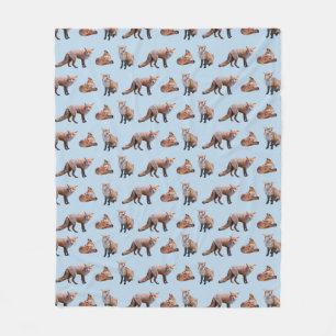 Rotfuchs-Fleece-Decke (Hellblau) Fleecedecke