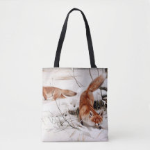 Rotfuchs im Schnee im Winter (von Wilhelm Kuhnert)