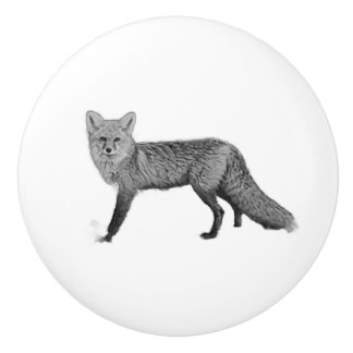 Rotfuchs-Keramikgriff II Keramikknauf