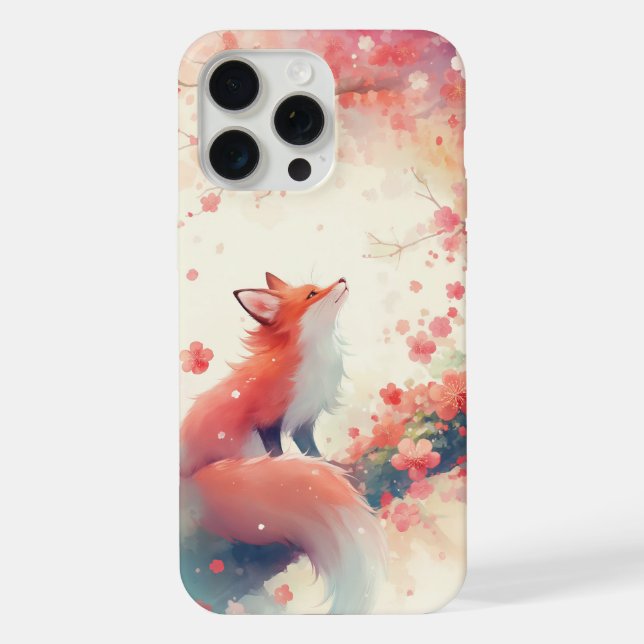 Rotfuchs-Kirschblütenbaum iPhone 15 Pro Max Hülle (Rückseite)