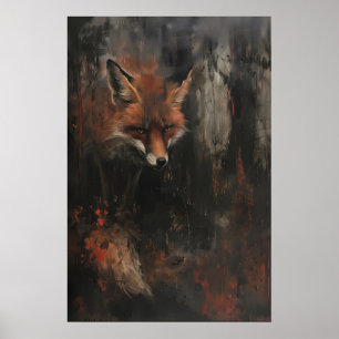 Rotfuchs Kunst Druckbare melancholische Waldlandsc Poster