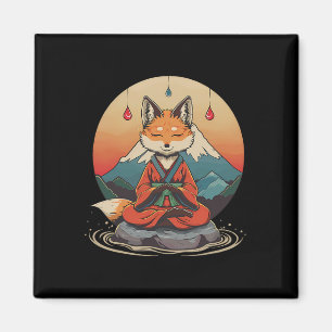 Rotfuchs-Meditations-Berg-Yoga-Zen-Buddha-Buddhi Magnet