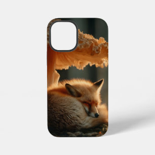 Rotfuchs schlafen unter dem riesigen Pilz iPhone 12 Mini Hülle