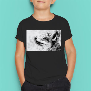 Rotfuchs Schwarz-Weiß-Aquarell 01 T-Shirt