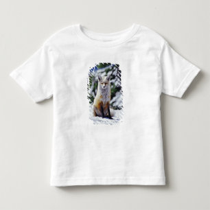 Rotfuchs sitzt auf Schneebank, Vulpes, Mt. Kleinkind T-shirt