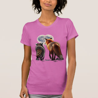 Rotfuchs und Waschbär: Mondherz T-Shirt