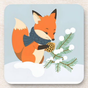Rotfuchs-Weihnachtsspaß Getränkeuntersetzer
