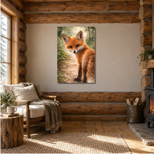 Rotfuchsjunges Waldtier Poster