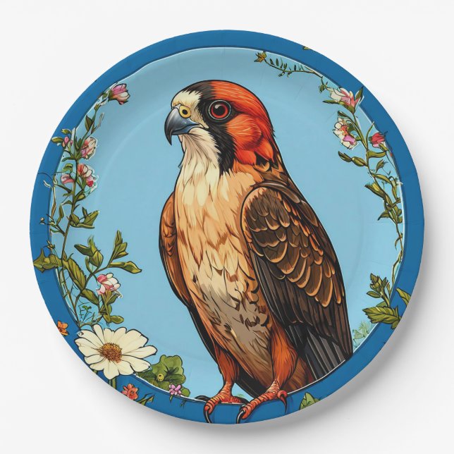 Rotfußfalke Bird Pappteller (Vorderseite)