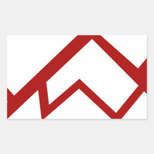 Rotgebirgsspitzensymbol Rechteckiger Aufkleber