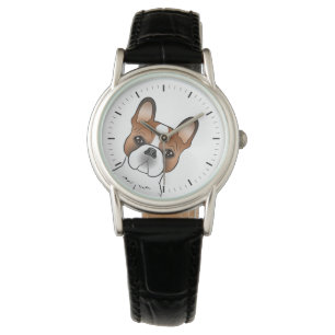 Rotgefleckter Französischer Bulldogge Frenchie Süß Armbanduhr