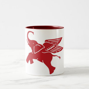 Rotgeflügelter Elefant Zweifarbige Tasse