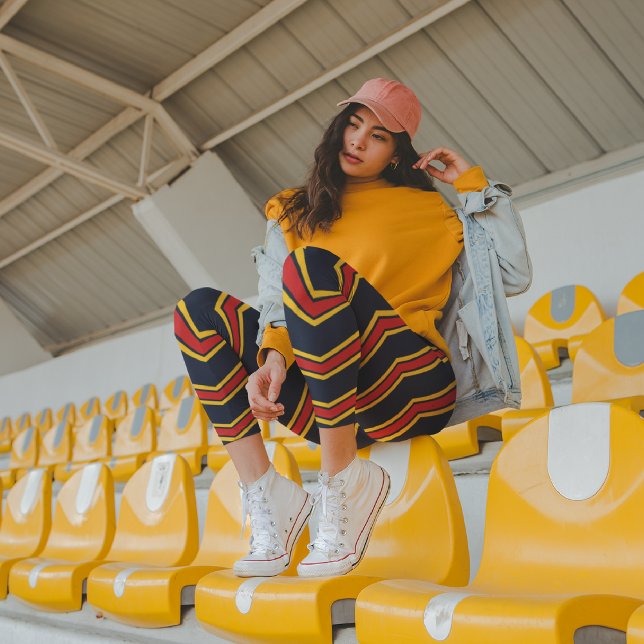 Rotgelbe Chevronen Capri Leggings (Von Creator hochgeladen)