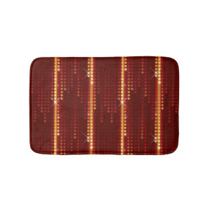 Rotgelbe Polka-Punktmatrix aus Burgund Badematte