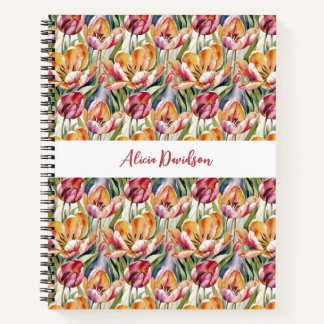 Rotgelbe Tulpen | Dein Name Notizbuch