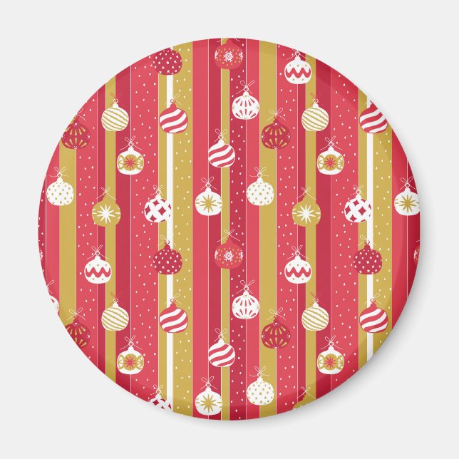 Rotgelbe Weihnachtsbaumschmuck Magnet (Vorne)