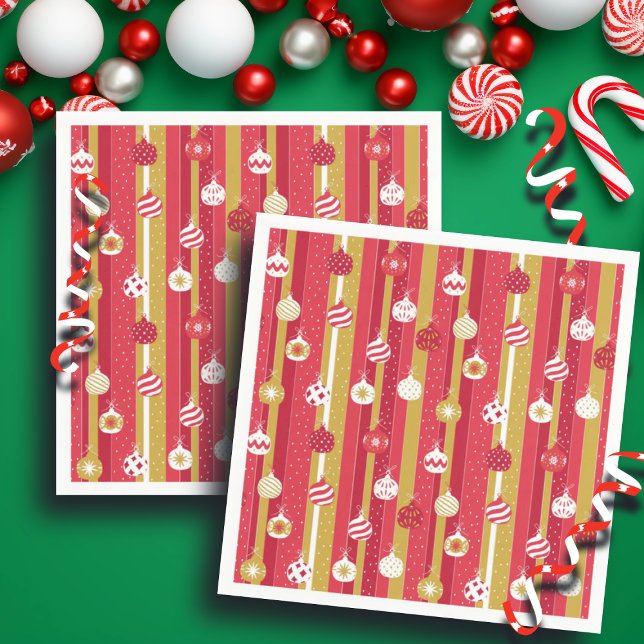 Rotgelbe Weihnachtsbaumschmuck Serviette (Von Creator hochgeladen)
