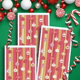 Rotgelbe Weihnachtsbaumschmuck Serviette