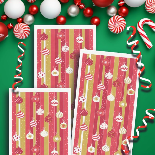 Rotgelbe Weihnachtsbaumschmuck Serviette (Von Creator hochgeladen)