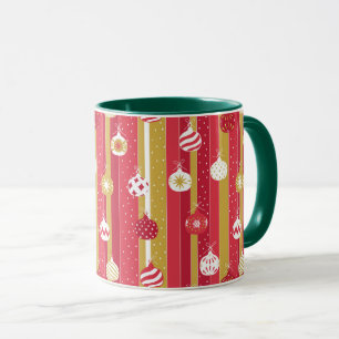Rotgelbe Weihnachtsbaumschmuck Tasse