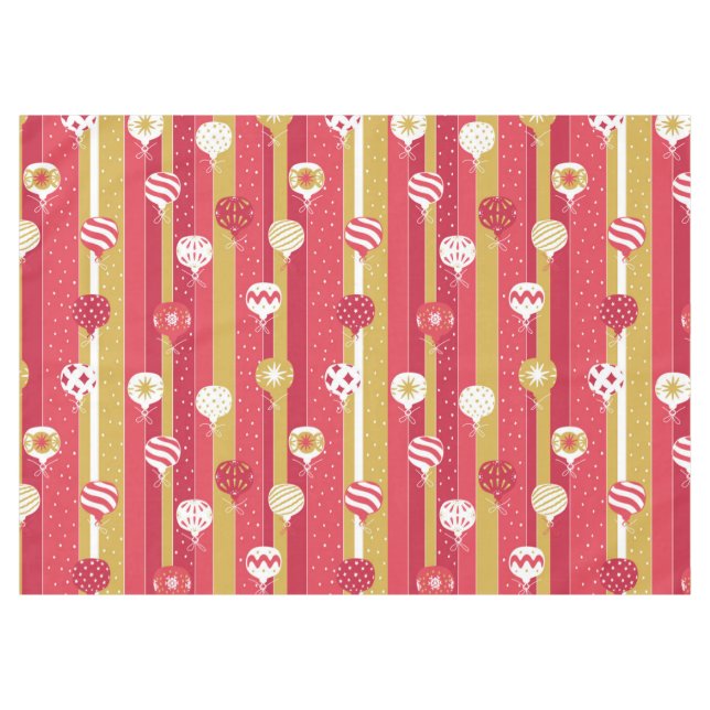 Rotgelbe Weihnachtsbaumschmuck Tischdecke (Vorderseite (Horizontal))