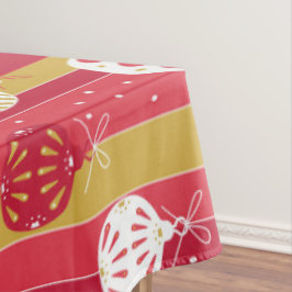 Rotgelbe Weihnachtsbaumschmuck Tischdecke