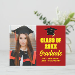Rotgelbes GraduiertenFoto Moderner Abschluss Ankündigung