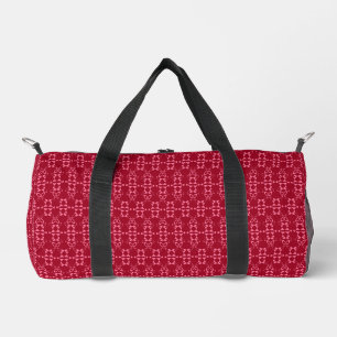 Rotgeometrische Ornamenmuster-Retro Duffle Bag