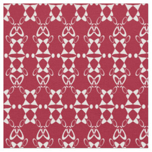 Rotgeometrische Ornamenmuster-Retro Stoff