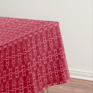 Rotgeometrische Ornamenmuster-Retro Tischdecke