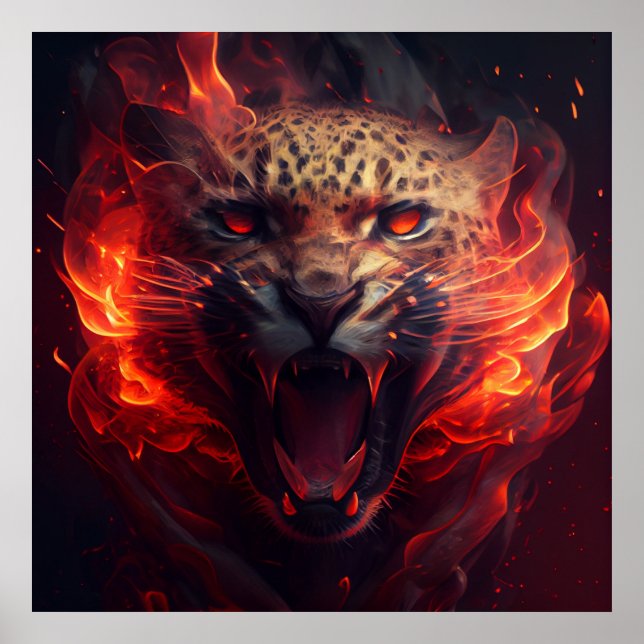 Rotgeparden-Poster Poster (Vorne)