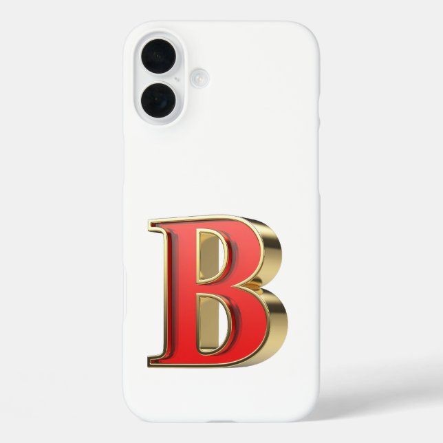 Rotglasbuchstabe B iPhone 16 Plus Hülle (Rückseite)