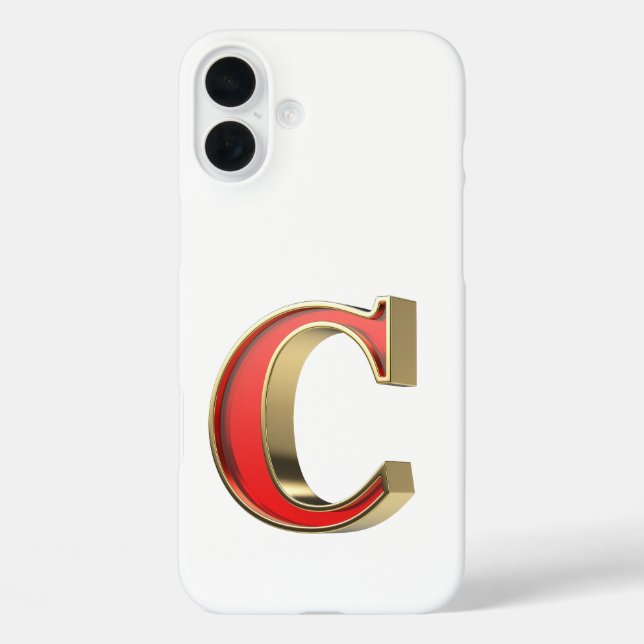 Rotglasbuchstabe C iPhone 16 Plus Hülle (Rückseite)