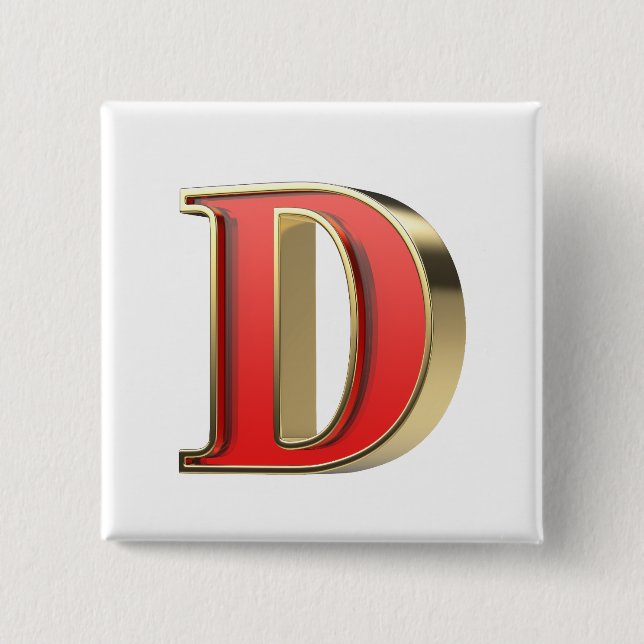 Rotglasbuchstabe D Button (Vorderseite)