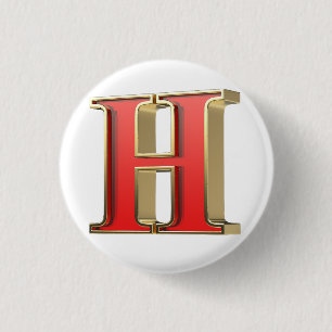 Rotglasbuchstabe H Button
