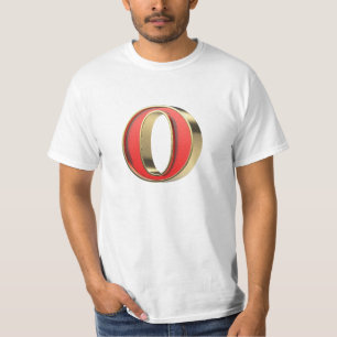 Rotglasbuchstabe O T-Shirt