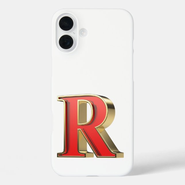 Rotglasbuchstabe R iPhone 16 Plus Hülle (Rückseite)