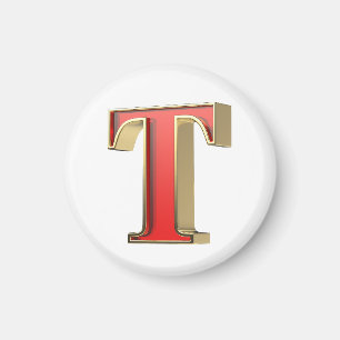 Rotglasbuchstabe T Magnet