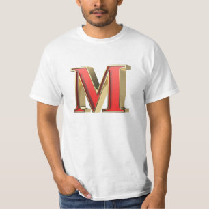 Rotglasbuchstabe T-Shirt