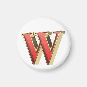 Rotglasbuchstabe W Magnet