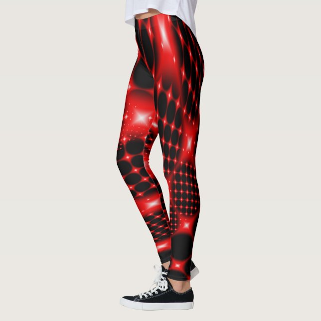 Rotglühendes Fraktal Leggings (Links)