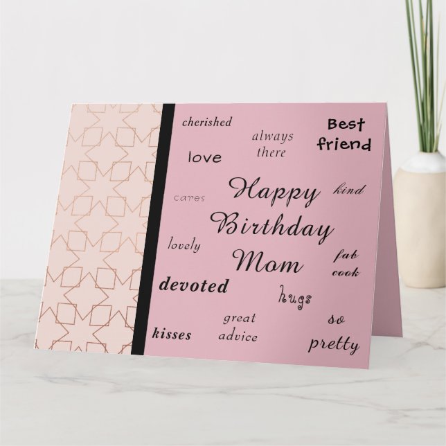 Rotgold. Alles Gute zum Geburtstag! Mama! Karte (Vorderseite)