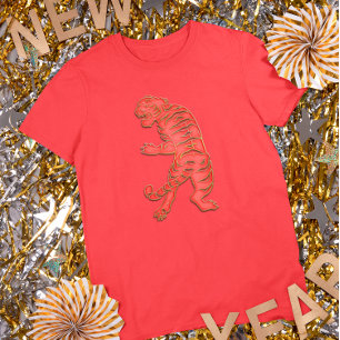 Rotgold Chinesisches Neujahr Tiger Chinesischer Ho T-Shirt