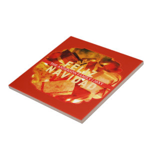 Rotgold Frohe Weihnachten Elegantes Weihnachts-And Fliese